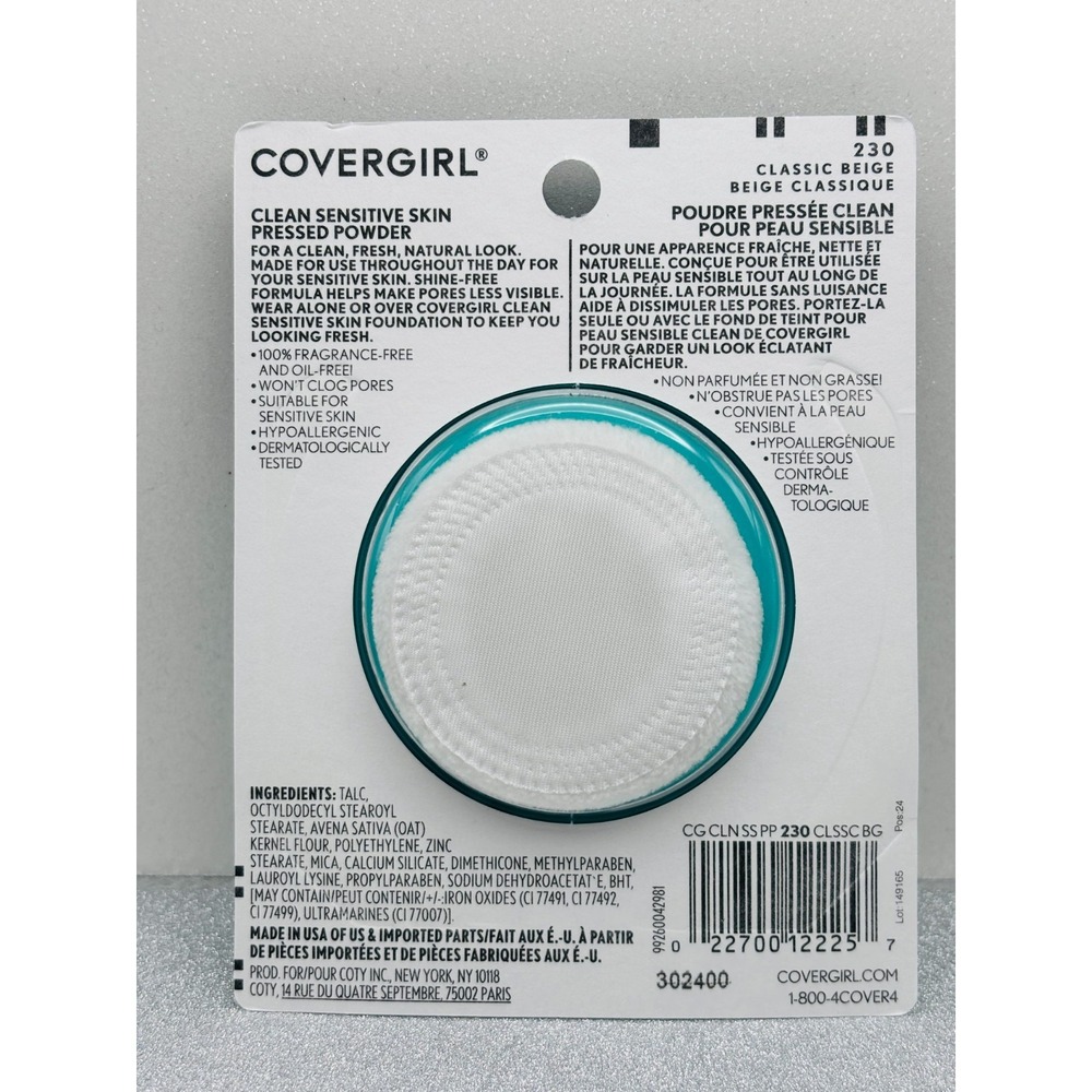 2X Covergirl Clean Sensitive Skin Pressed Powder -230 Classic Beige - Picture 3 of 4